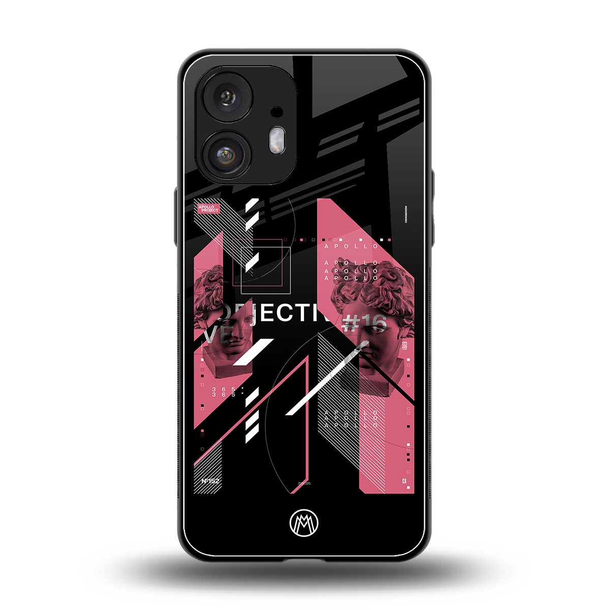 apollo project aesthetic pink and black back phone cover | glass case for nothing phone 2