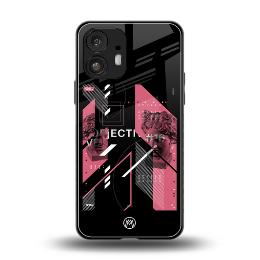 apollo project aesthetic pink and black back phone cover | glass case for nothing phone 2