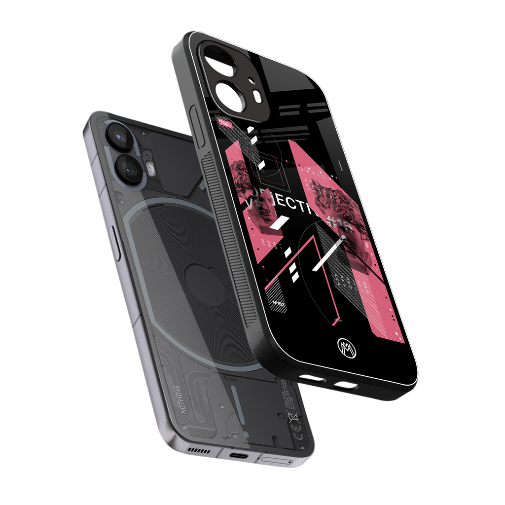 apollo project aesthetic pink and black back phone cover | glass case for nothing phone 2