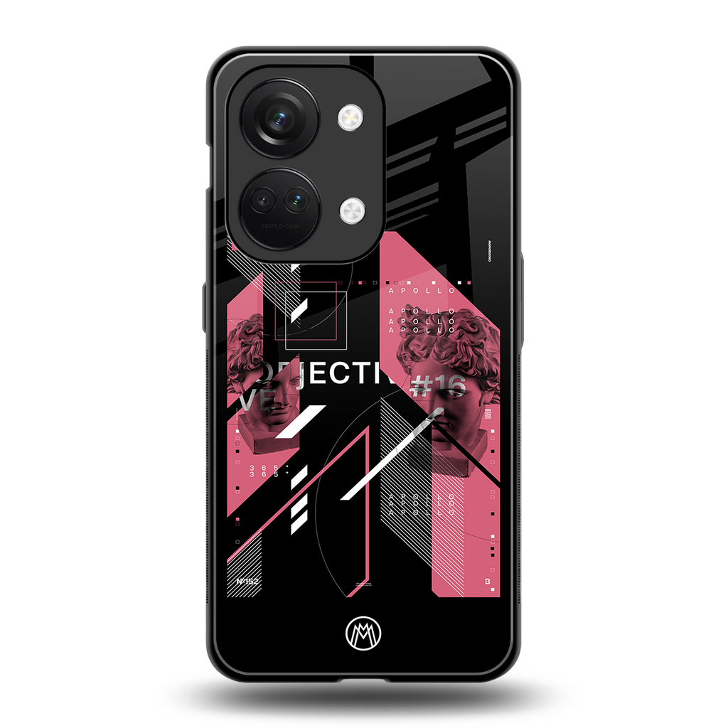 apollo project aesthetic pink and black back phone cover | glass case for oneplus nord 3