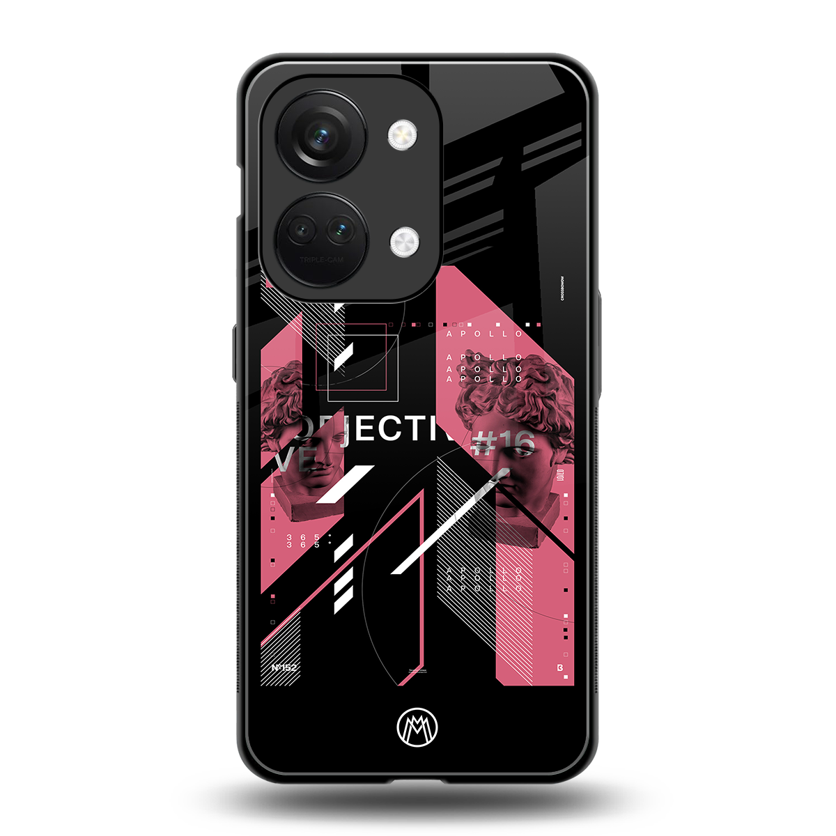 apollo project aesthetic pink and black back phone cover | glass case for oneplus nord 3