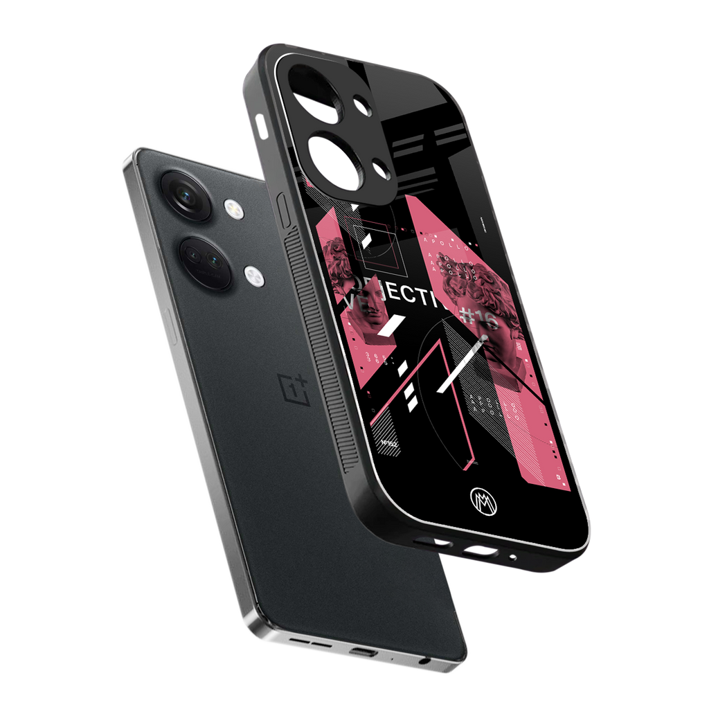 apollo project aesthetic pink and black back phone cover | glass case for oneplus nord 3