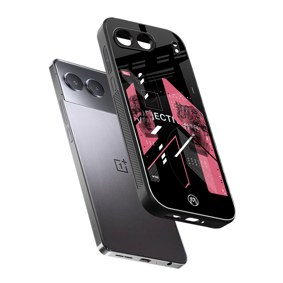 apollo project aesthetic pink and black back phone cover | glass case for oneplus nord 4