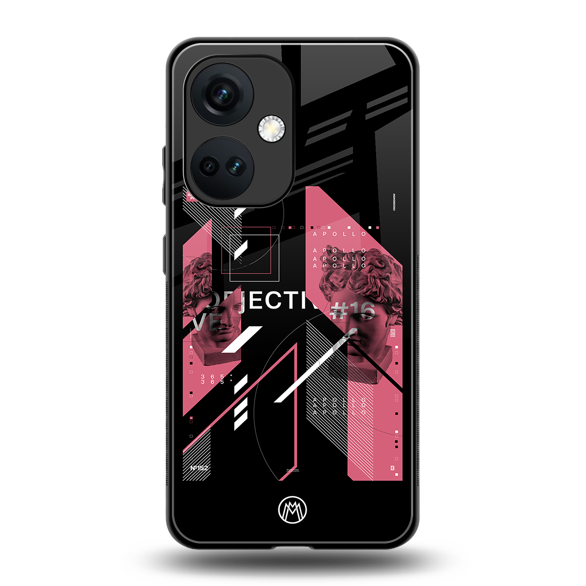 apollo project aesthetic pink and black back phone cover | glass case for oneplus nord ce 3
