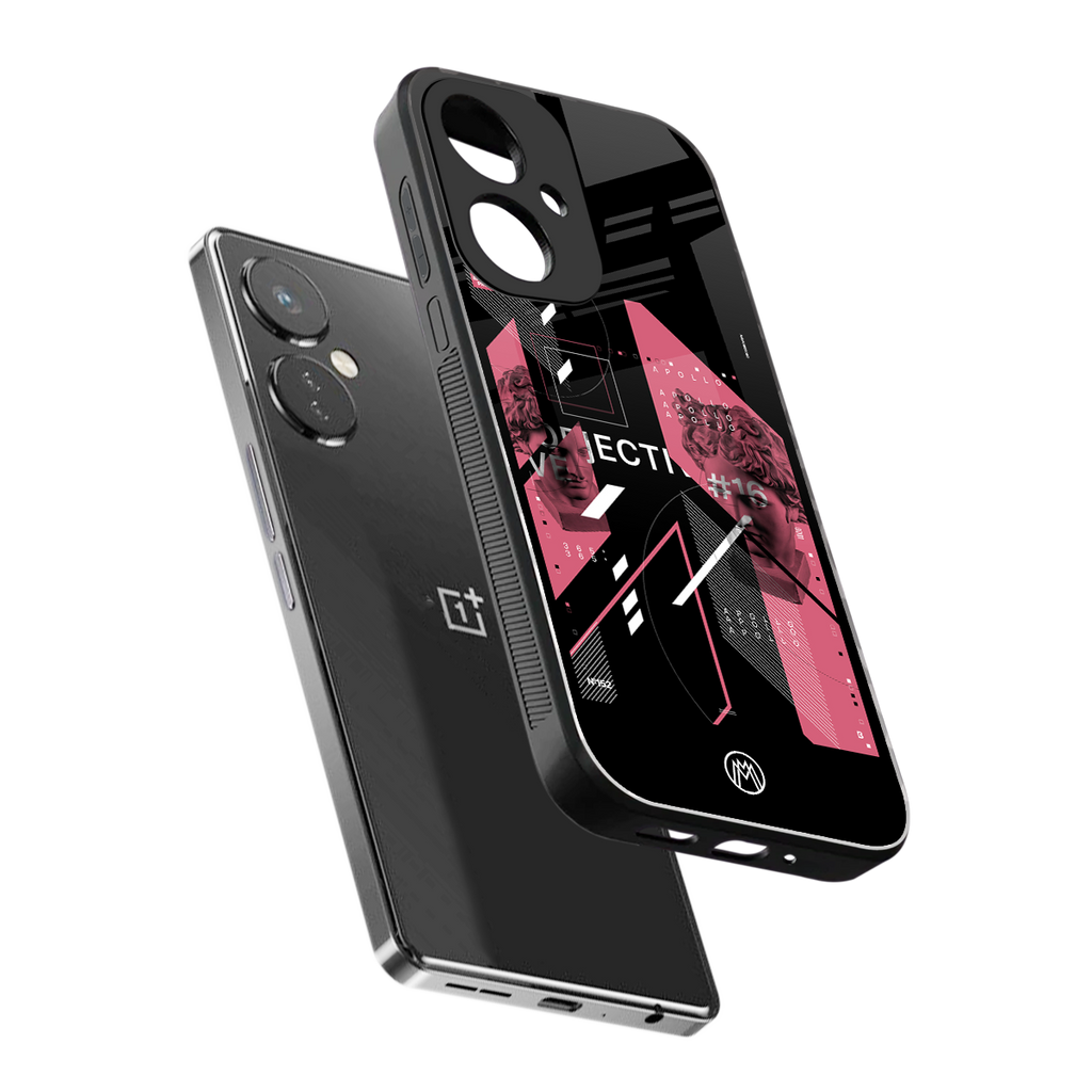 apollo project aesthetic pink and black back phone cover | glass case for oneplus nord ce 3