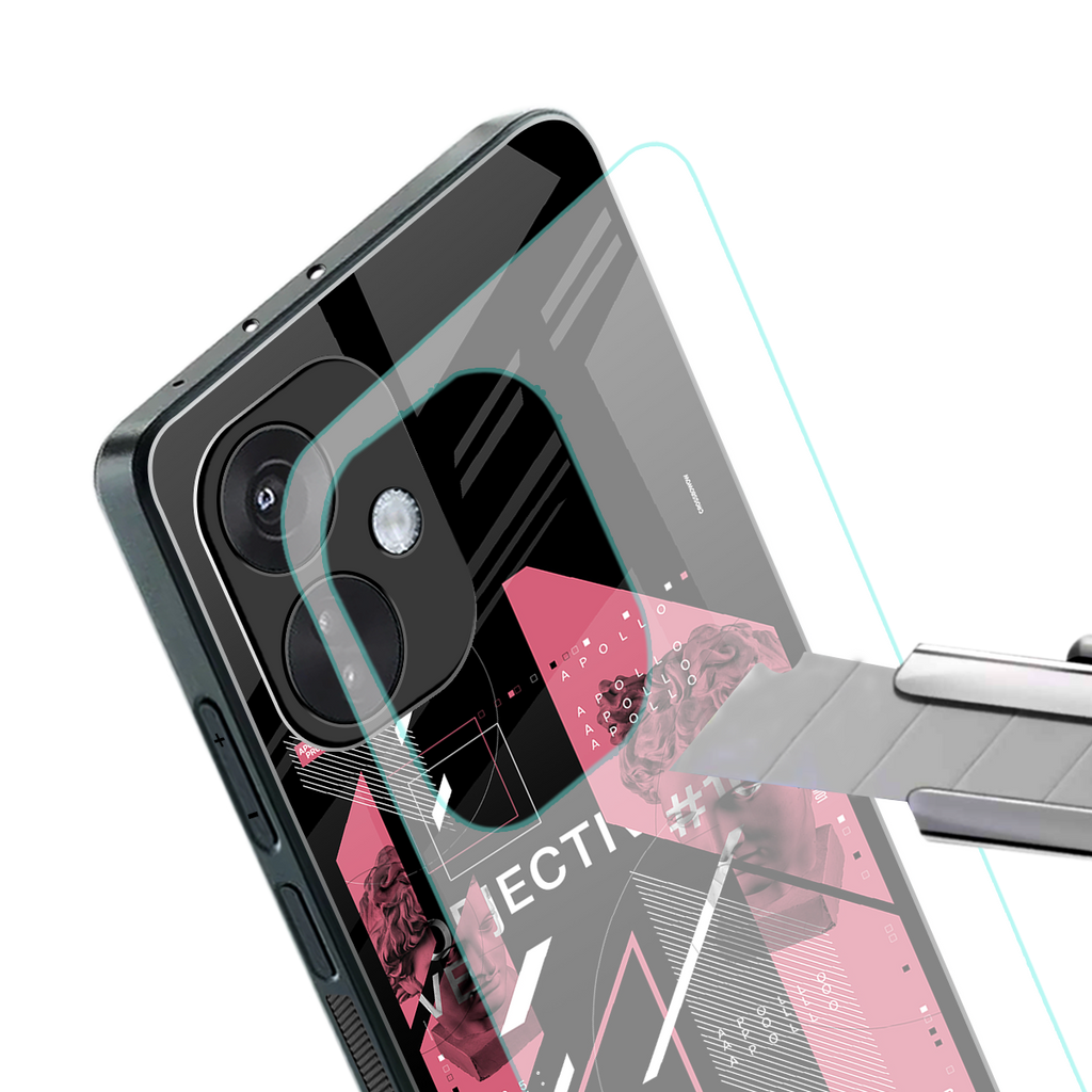 apollo project aesthetic pink and black back phone cover | glass case for oneplus nord ce 3