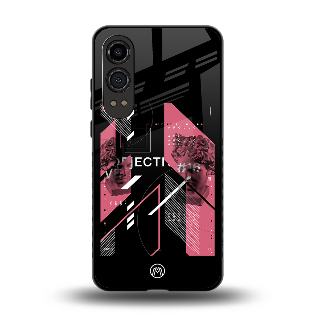 apollo project aesthetic pink and black back phone cover | glass case for oneplus nord ce 4 lite