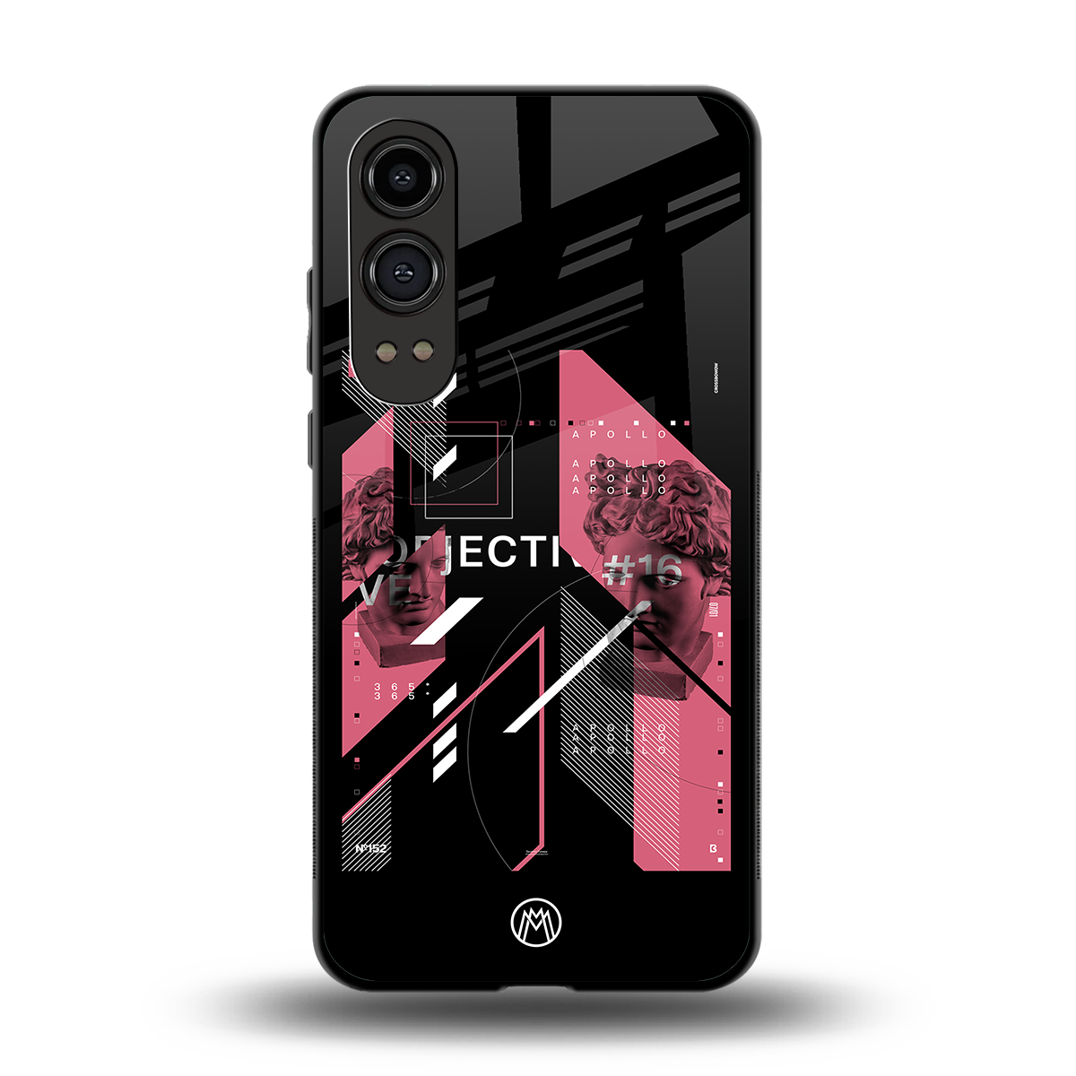 apollo project aesthetic pink and black back phone cover | glass case for oneplus nord ce 4 lite