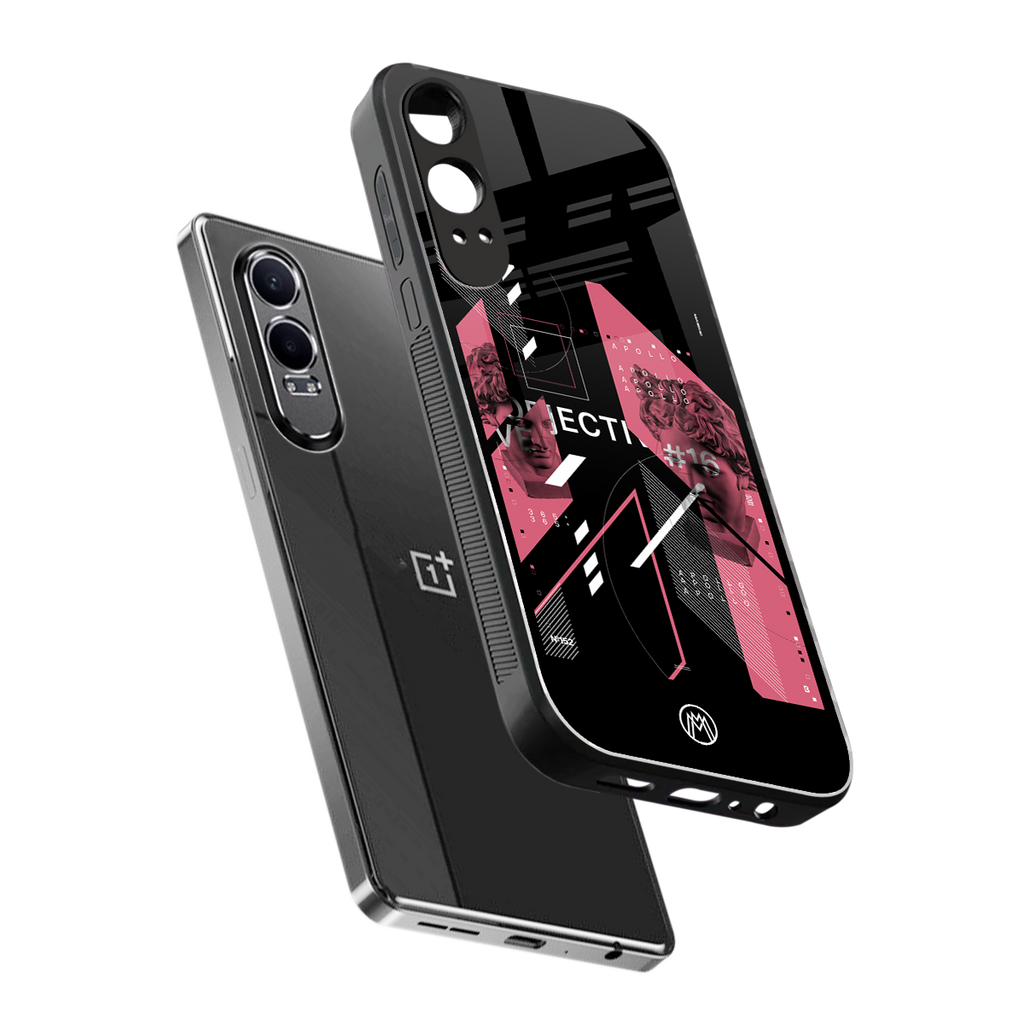 apollo project aesthetic pink and black back phone cover | glass case for oneplus nord ce 4 lite