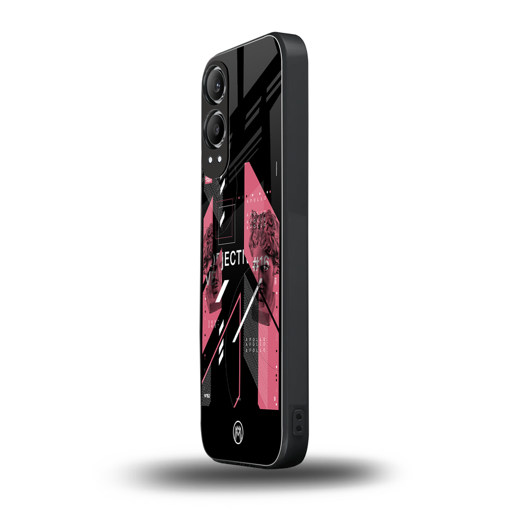 apollo project aesthetic pink and black back phone cover | glass case for oneplus nord ce 4 lite