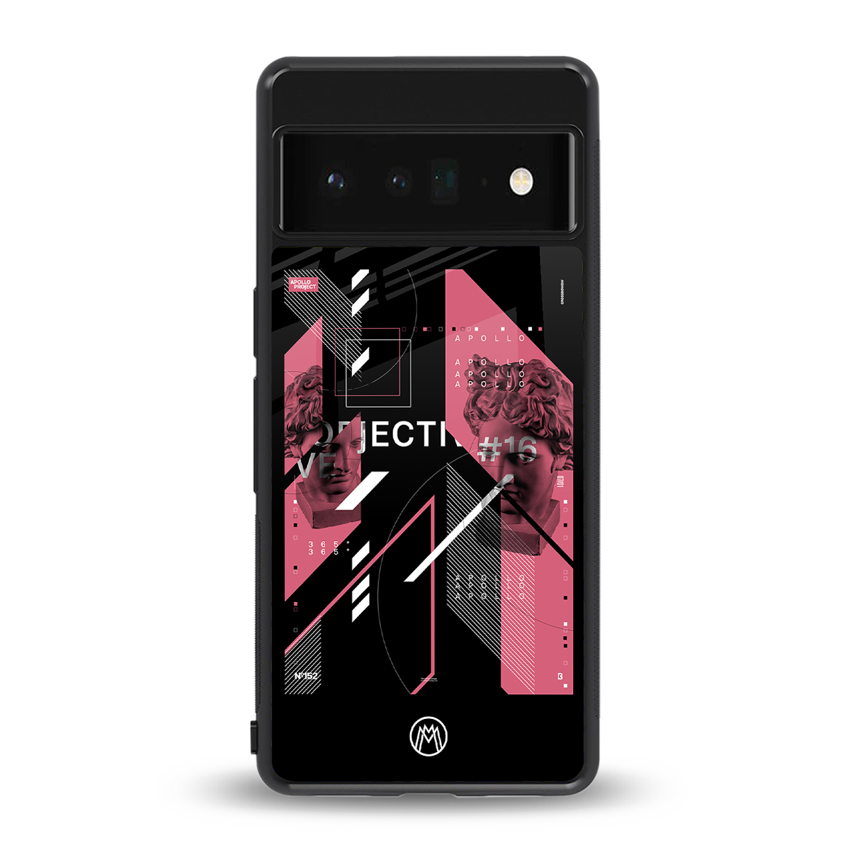 apollo project aesthetic pink and black back phone cover | glass case for google pixel 6 pro