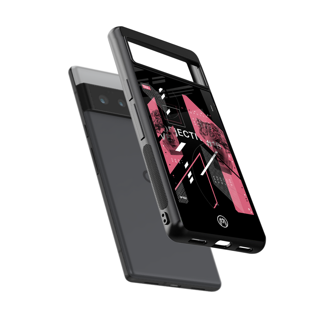 apollo project aesthetic pink and black back phone cover | glass case for google pixel 6 pro