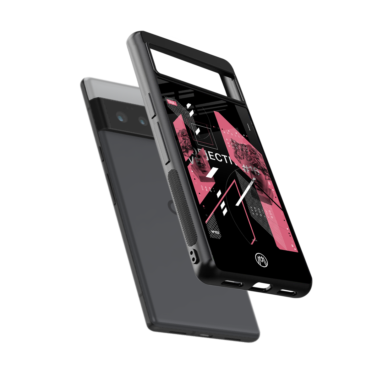 apollo project aesthetic pink and black back phone cover | glass case for google pixel 6 pro