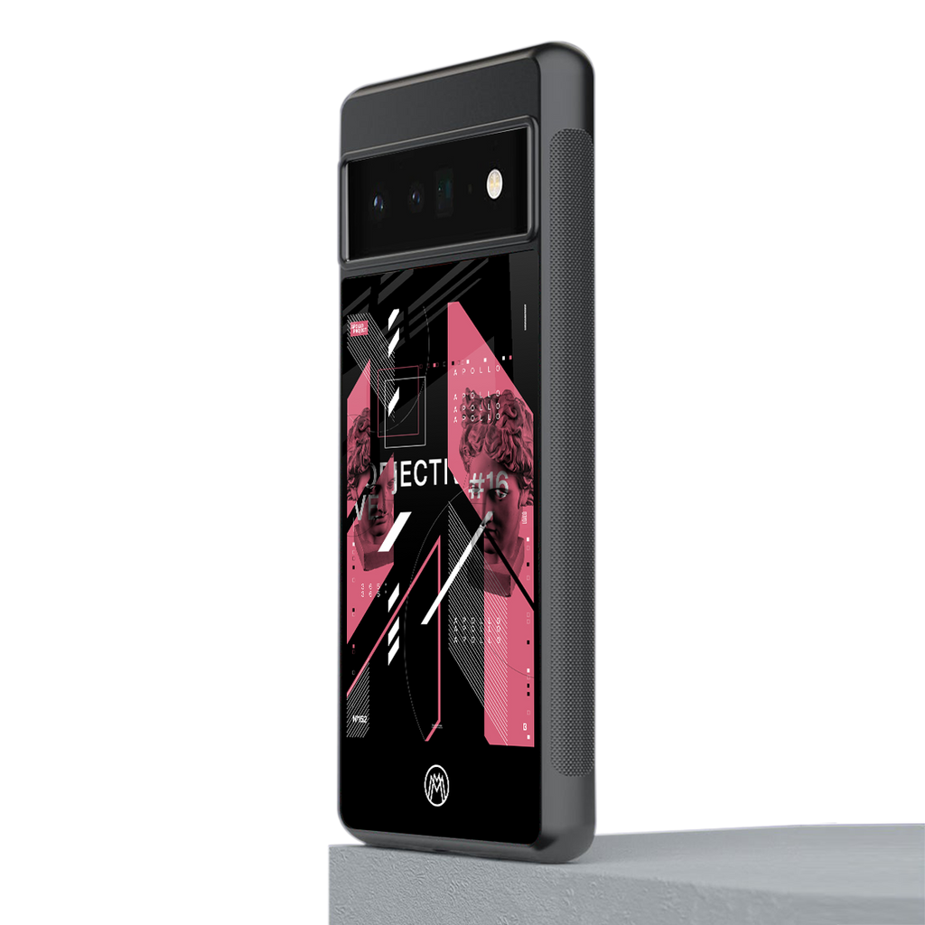 apollo project aesthetic pink and black back phone cover | glass case for google pixel 6 pro