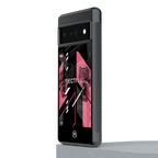 apollo project aesthetic pink and black back phone cover | glass case for google pixel 6 pro