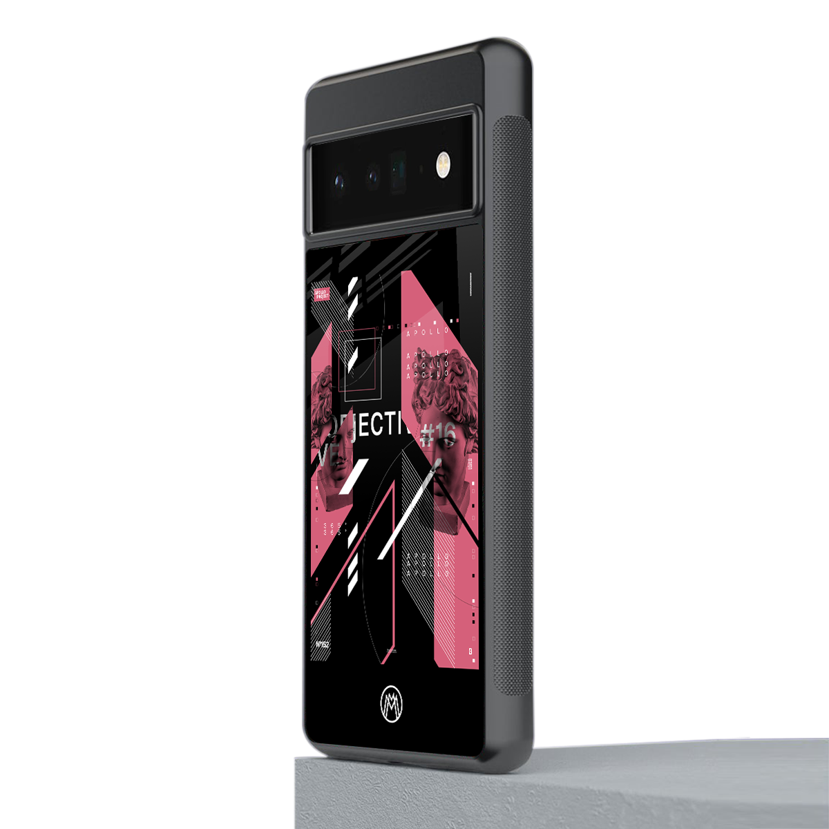 apollo project aesthetic pink and black back phone cover | glass case for google pixel 6 pro