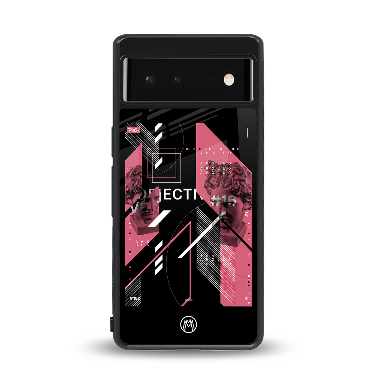 apollo project aesthetic pink and black back phone cover | glass case for Google Pixel 6A