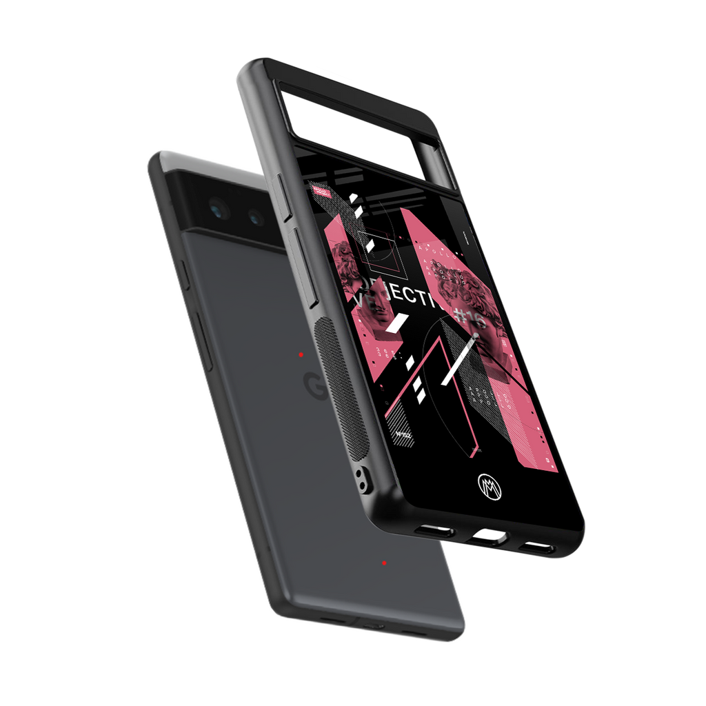 apollo project aesthetic pink and black back phone cover | glass case for Google Pixel 6A