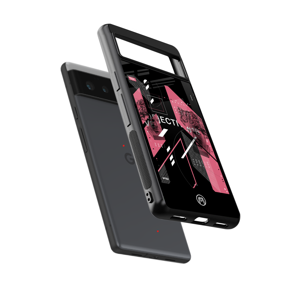 apollo project aesthetic pink and black back phone cover | glass case for Google Pixel 6A