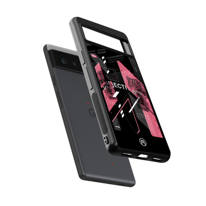 apollo project aesthetic pink and black back phone cover | glass case for Google Pixel 6A