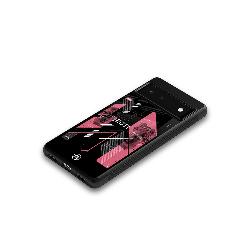 apollo project aesthetic pink and black back phone cover | glass case for google pixel 6