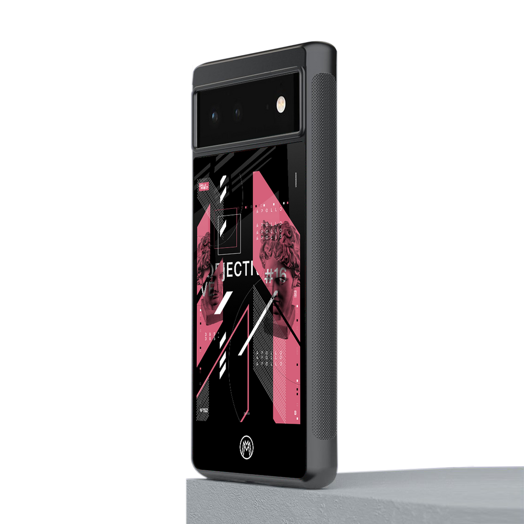 apollo project aesthetic pink and black back phone cover | glass case for Google Pixel 6A