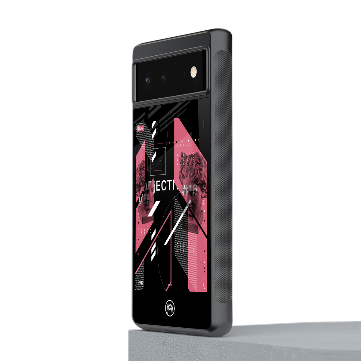 apollo project aesthetic pink and black back phone cover | glass case for Google Pixel 6A