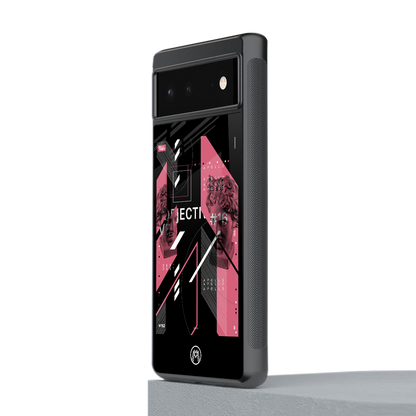 apollo project aesthetic pink and black back phone cover | glass case for Google Pixel 6A