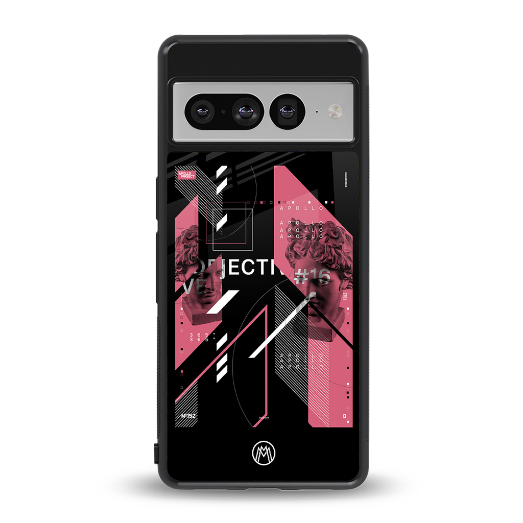 apollo project aesthetic pink and black back phone cover | glass case for google pixel 7 pro