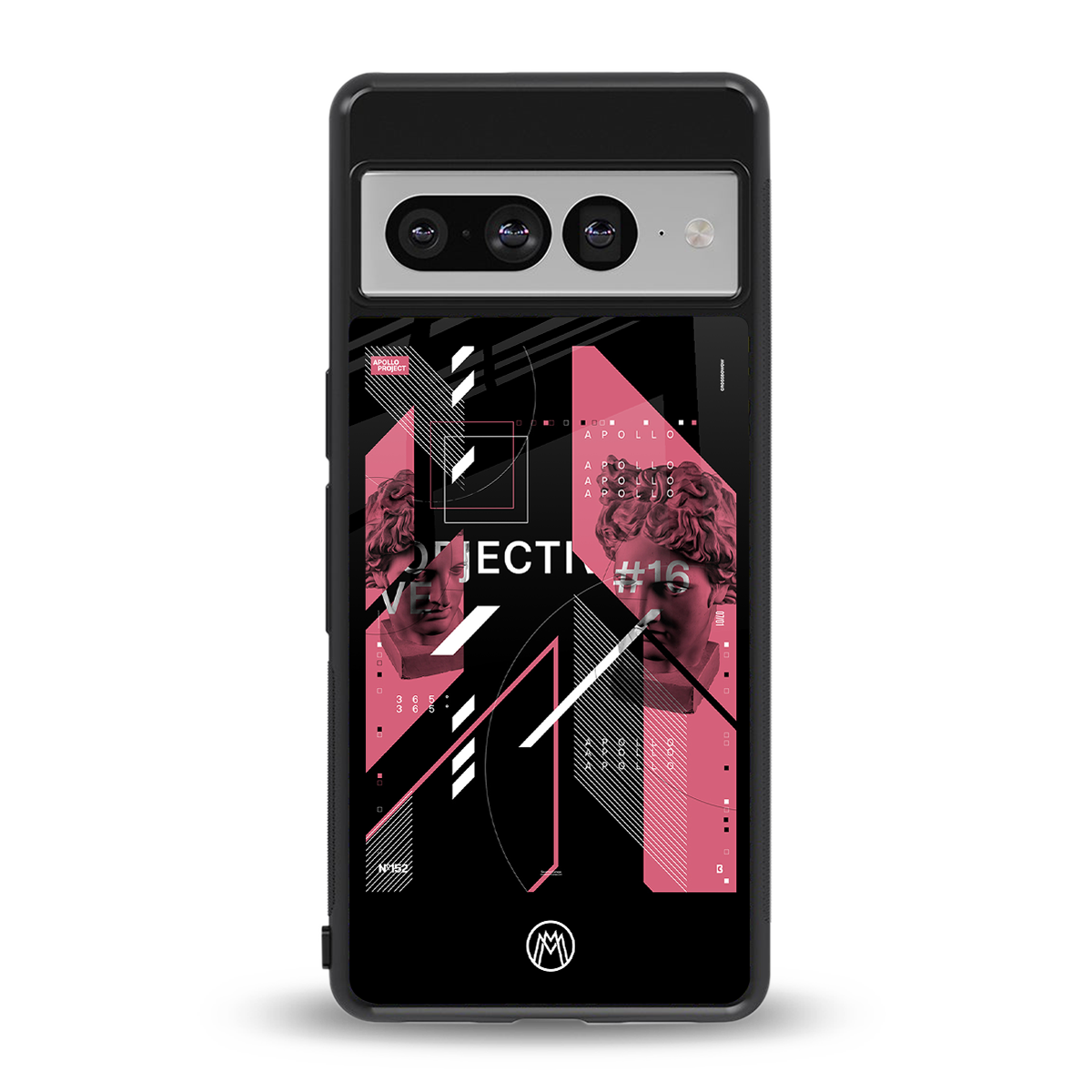 apollo project aesthetic pink and black back phone cover | glass case for google pixel 7 pro