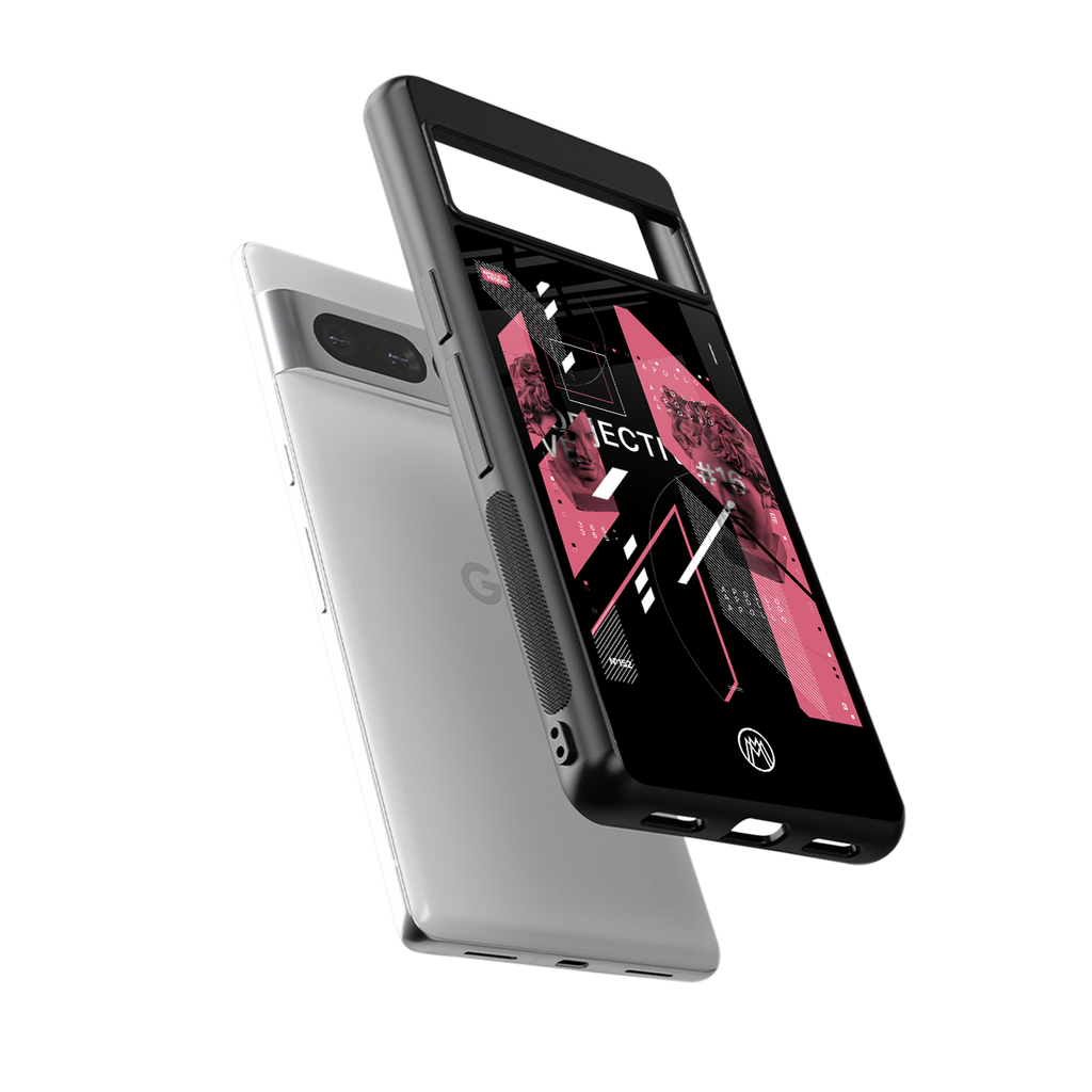 apollo project aesthetic pink and black back phone cover | glass case for google pixel 7 pro
