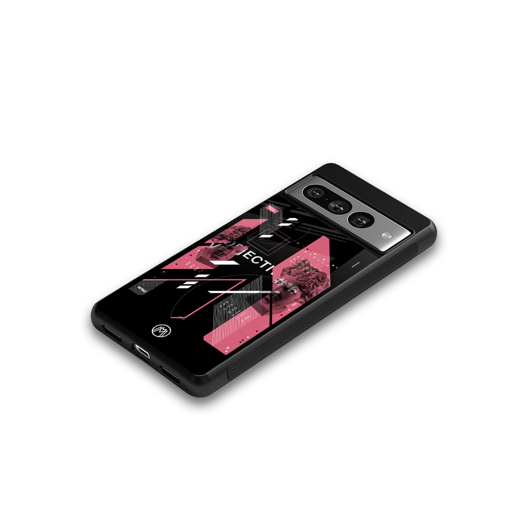 apollo project aesthetic pink and black back phone cover | glass case for google pixel 7 pro