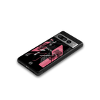 apollo project aesthetic pink and black back phone cover | glass case for google pixel 7 pro