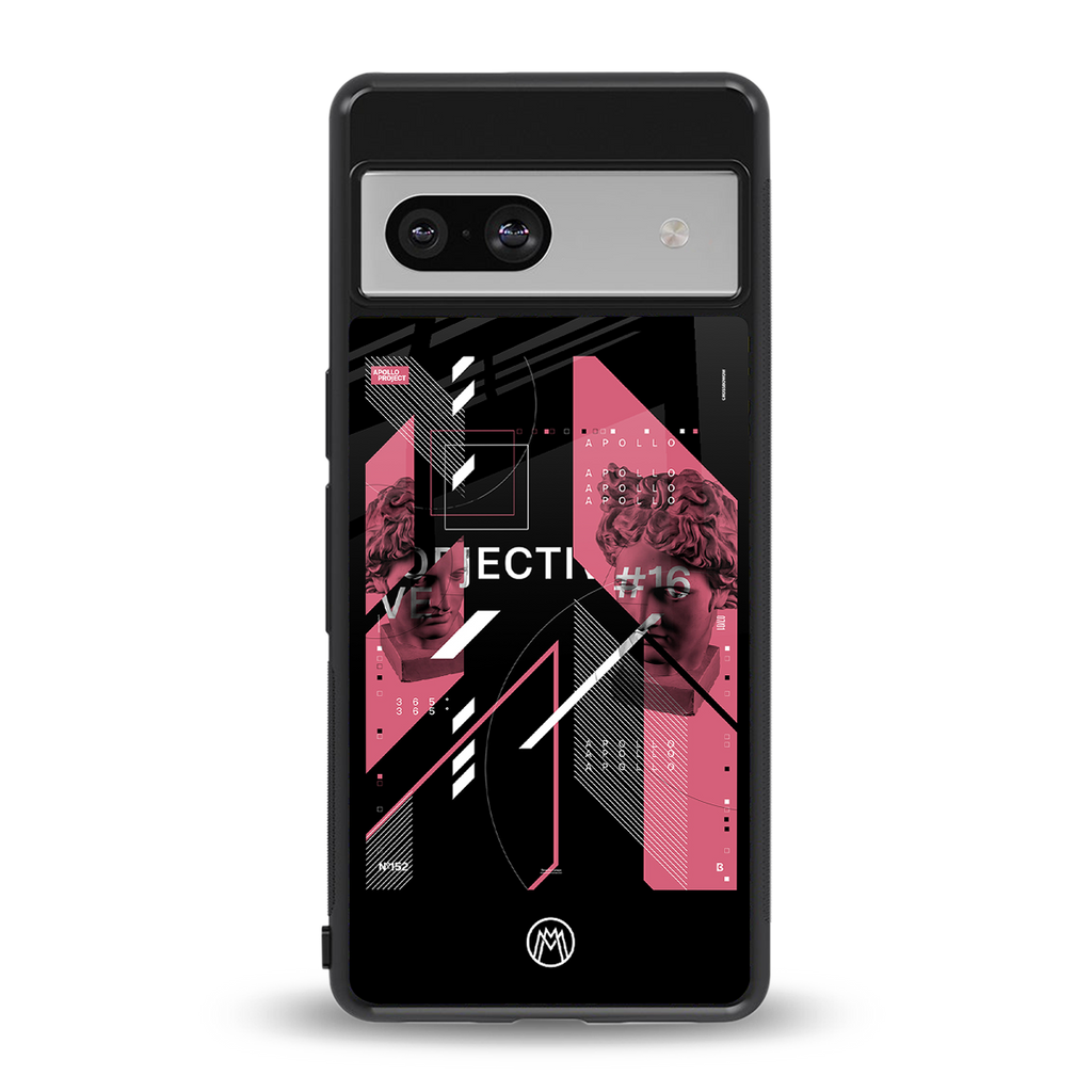 apollo project aesthetic pink and black back phone cover | glass case for Google Pixel 7A