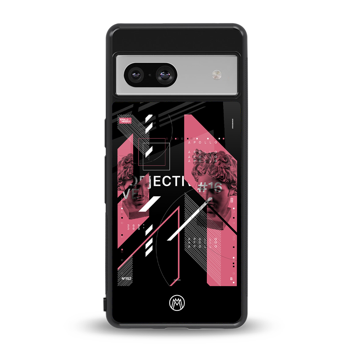 apollo project aesthetic pink and black back phone cover | glass case for Google Pixel 7A