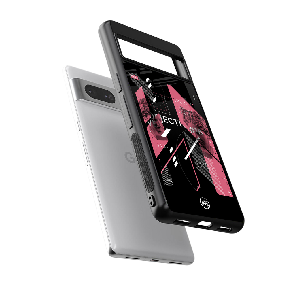 apollo project aesthetic pink and black back phone cover | glass case for Google Pixel 7