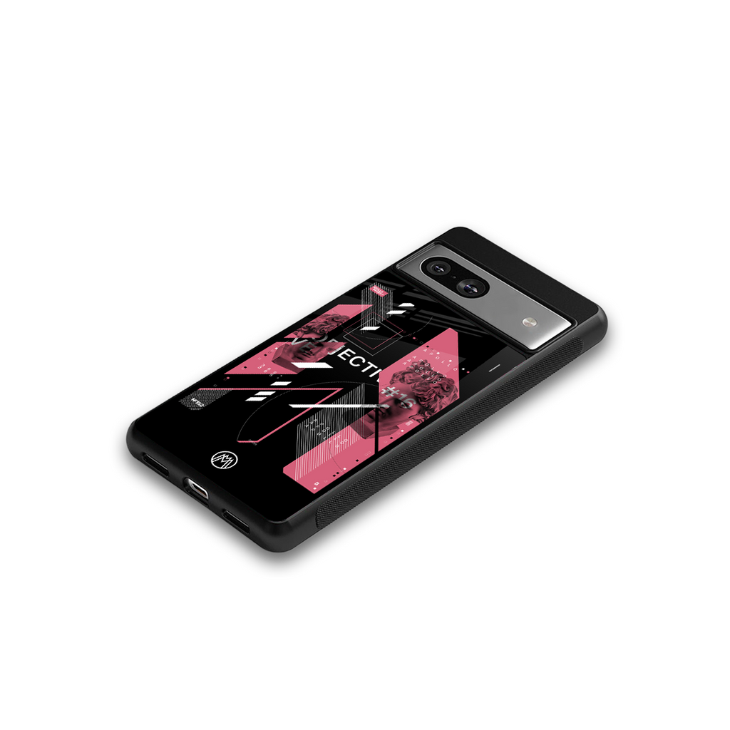 apollo project aesthetic pink and black back phone cover | glass case for Google Pixel 7