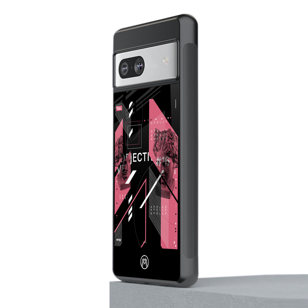 apollo project aesthetic pink and black back phone cover | glass case for Google Pixel 7