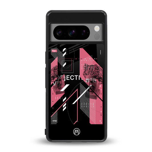 apollo project aesthetic pink and black back phone cover | glass case for google pixel 8 pro