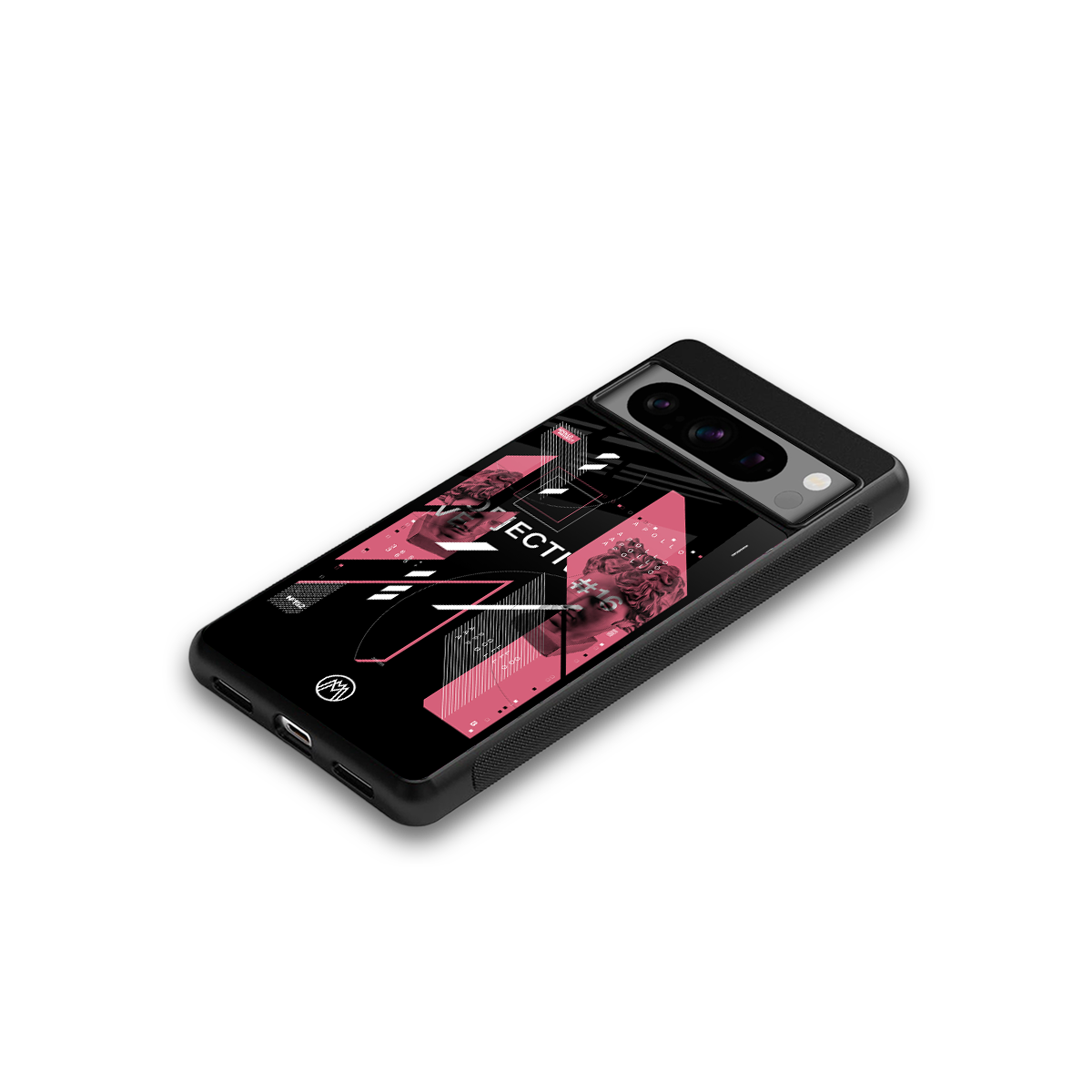 apollo project aesthetic pink and black back phone cover | glass case for google pixel 8 pro