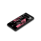 apollo project aesthetic pink and black back phone cover | glass case for google pixel 8 pro