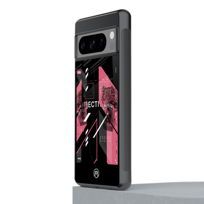 apollo project aesthetic pink and black back phone cover | glass case for google pixel 8 pro