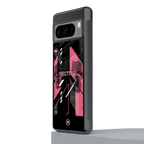 apollo project aesthetic pink and black back phone cover | glass case for google pixel 8 pro
