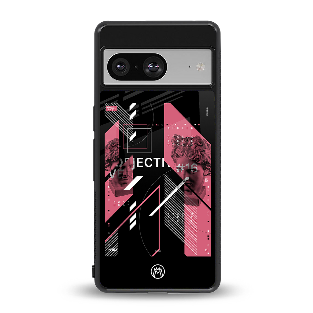 apollo project aesthetic pink and black back phone cover | glass case for Google Pixel 8