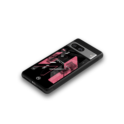 apollo project aesthetic pink and black back phone cover | glass case for Google Pixel 8