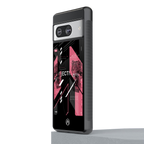 apollo project aesthetic pink and black back phone cover | glass case for Google Pixel 8