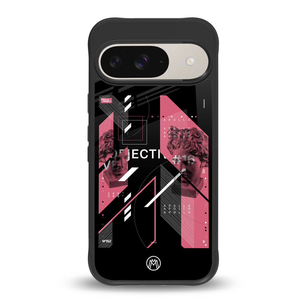 apollo project aesthetic pink and black back phone cover | glass case for google pixel 9