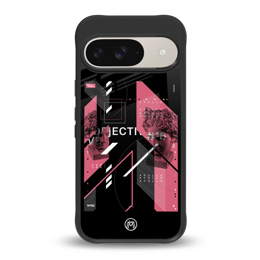 apollo project aesthetic pink and black back phone cover | glass case for google pixel 9