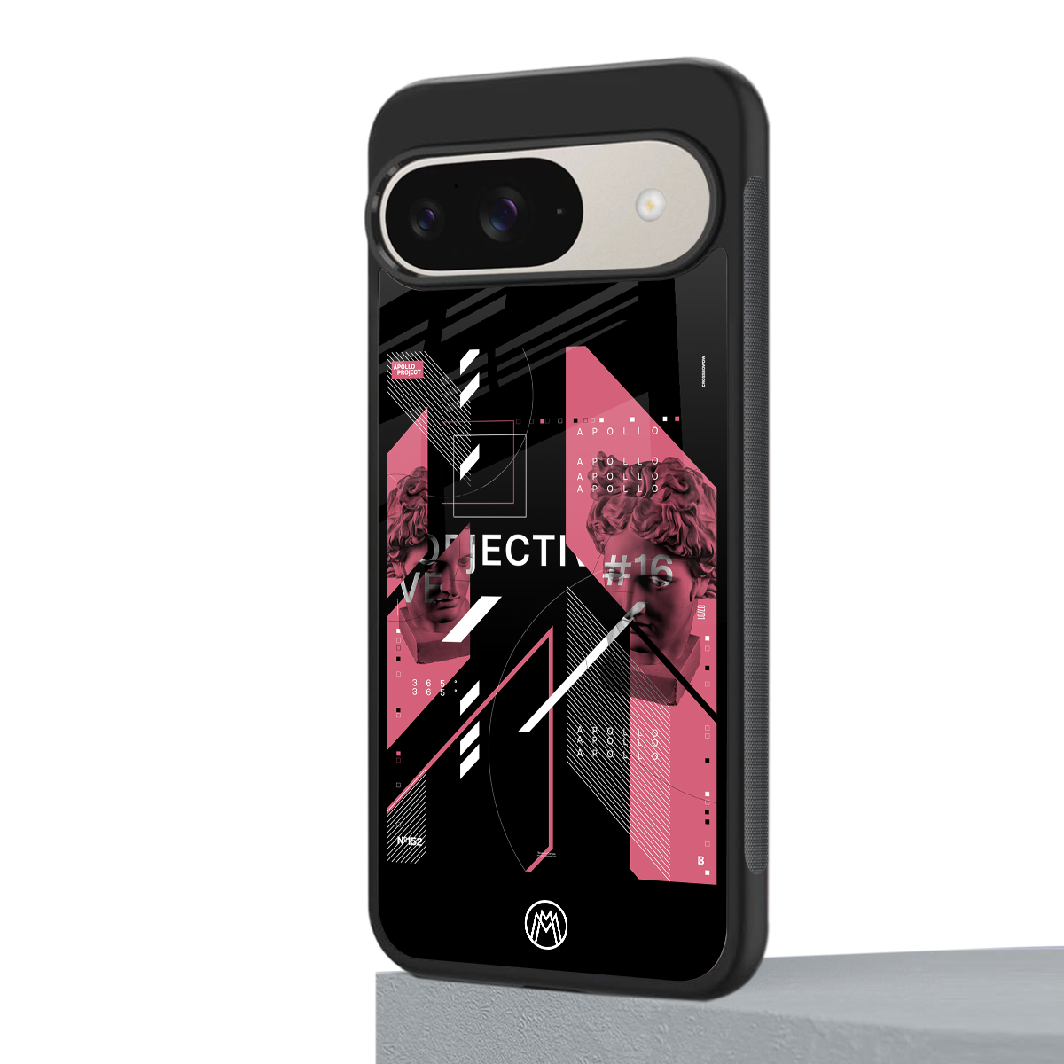 apollo project aesthetic pink and black back phone cover | glass case for google pixel 9