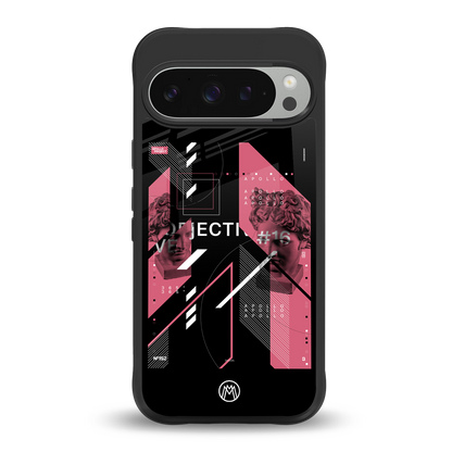 apollo project aesthetic pink and black back phone cover | glass case for google pixel 9 pro